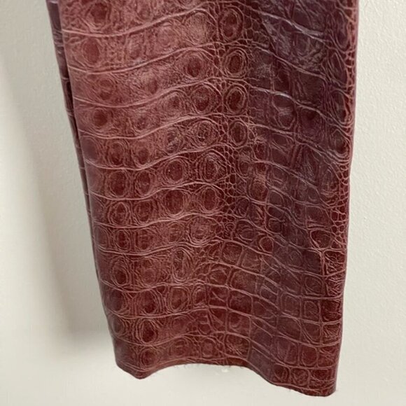 COMMANDO brown XS Croc-effect high-rise faux-leather leggings slimming - Picture 11 of 16